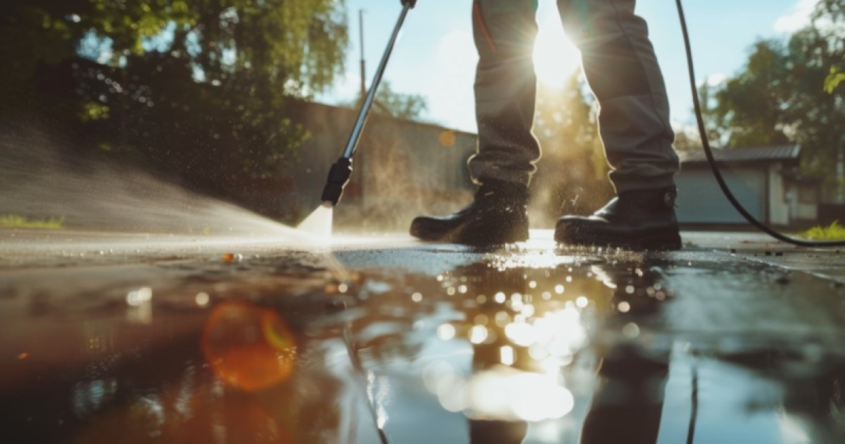 Pressure washing a home exterior