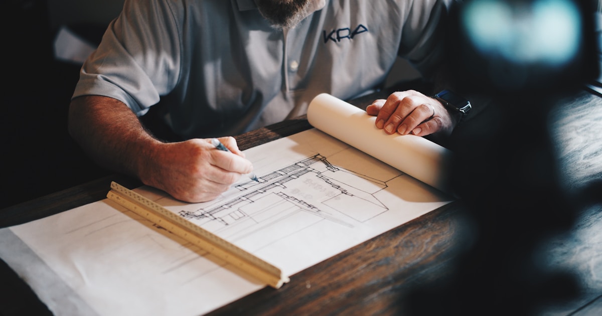 Construction plans with building code documents